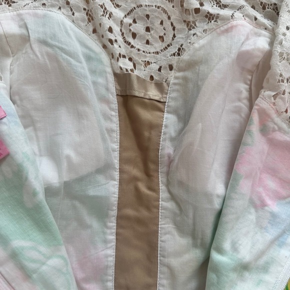 Lilly Pulitzer Raegan Hibiscus Stroll Print Lace Inset Fit & Flare Dress Size 10 - Picture 8 of 10